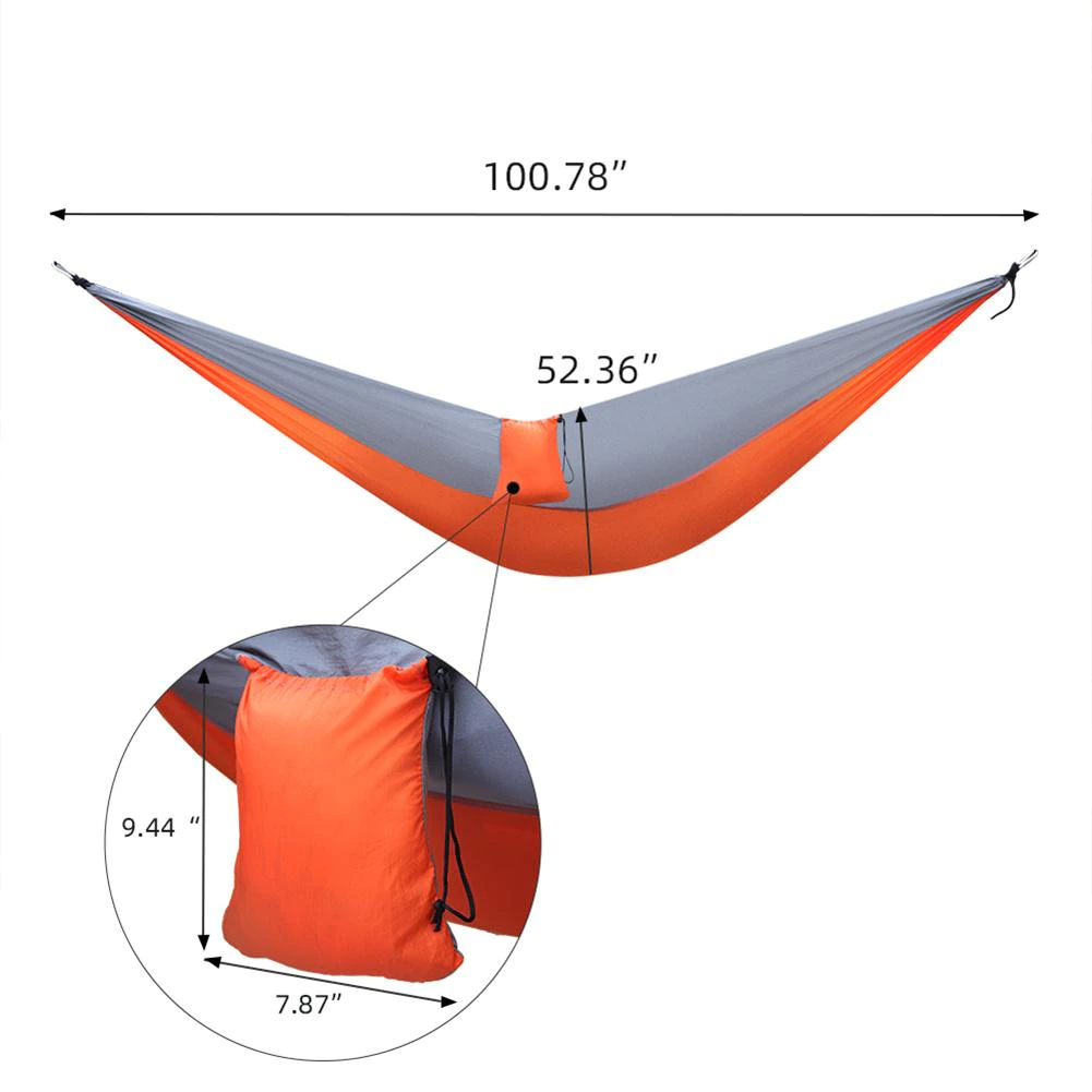 Cheap Goat Tents Outdoor Camping Hammock Contrast Color Nylon Parachute Fabric Double layer Sleep Hammock 260x140cm   